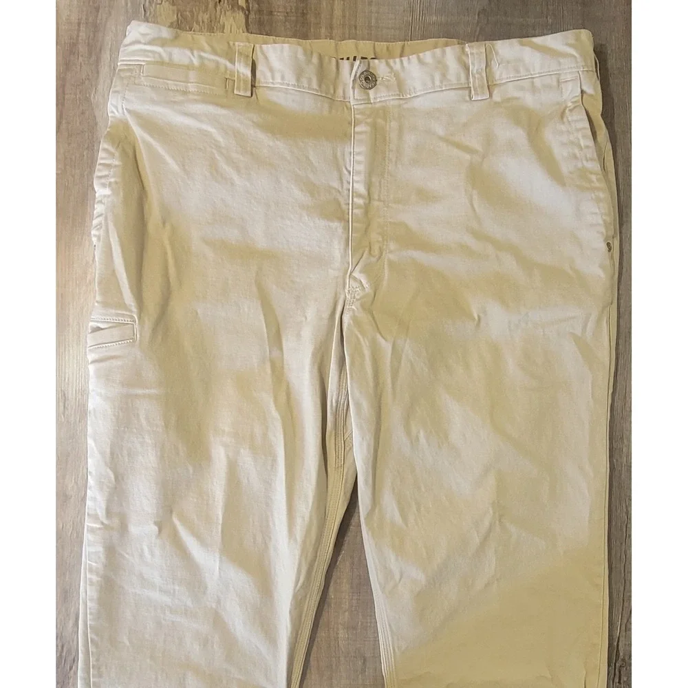 Duluth Trading Co Mens 36x30 Trim Fit Beige Flex Ballroom Khakis Chino Pants EUC